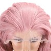 Unique Bargains Women's Halloween Medium Long Body Wave Lace Front Wigs with Wig Cap 16" Pink 1 Pc - image 4 of 4