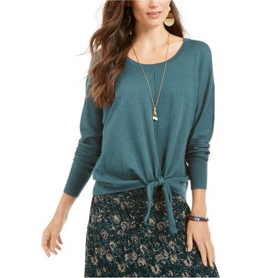 Style & Co. Womens Tie-Front Pullover Sweater