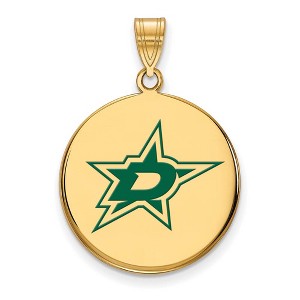 Black Bow Jewelry 14k Yellow Gold Plated Sterling Silver Dallas Stars NHL Large Pendant - 1 of 3