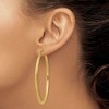 Black Bow Jewelry 3mm x 60mm, 14k Yellow Gold, Diamond-cut Round Hoop Earrings - 3 of 4