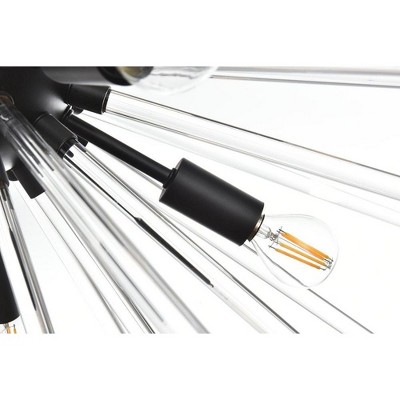 Sienna 42-Inch Black Crystal Rod Pendant Light
