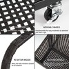 Poolside Float Storage with Wheels, Rolling PE Rattan Pool Caddy, Outdoor Wicker Pool Float Holder Storage Box for Cushions, Floaties, Noodles, Life - 2 of 4