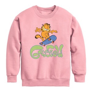 Boys' - Garfield - Garfield Skater Logo Graphic Long Sleeve Fleece Sweatshirt - 1 of 3