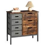 Bestier Buffet Hallway and Living Room Storage Cabinet with 7 Drawers for Home Office and Bedroom for Decluttering and Organization, Rustic Brown