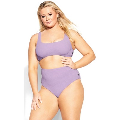 Women's Plus Size Izzy Hi Waist Bikini Brief - violet | CCX