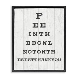 Stupell Industries Pee in the Bowl Eye Chart Floating Frame Canvas Art, Black, 25" x 31" - 1 of 4