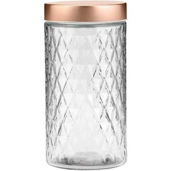 Amici Home Denali Clear Glass Canister, Food Storage Jar With Airtight Wood  Lid With Handle,large, 96 Ounce : Target