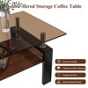 RISOKEYS Rectangle Coffee Table - Tempered Glass Top with MDF Layer, Modern Coffee Table with Storage Shelf for Living Room - 4 of 4