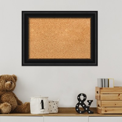 Manhattan Black Framed Natural Cork Bulletin Board 22x16