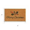HomeRoots 24" X 36" Brown And Dark Green Christmas Merry Christmas Outdoor Coir Door Mat - 3 of 4
