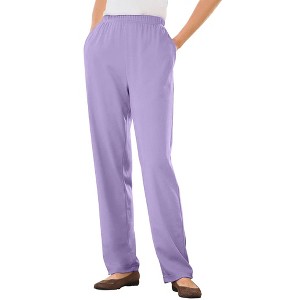 Woman Within Plus Size 7-Day Knit Straight Leg Pant - 1 of 4