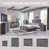 Farmhouse 6 Drawer Dresser for Bedroom, 47.8" Wide Wood Dresser with Roman Column, Two Drawer Sizes for Bedroom & Living Room, Light Grey - 4 of 4