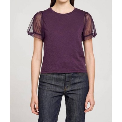 Women's Tulle Princess Sleeve Tee - GOLDIE