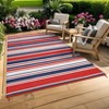 Modern Outdoor Plastic Straw Rug Reversible Mat, Striped Waterproof Rugs for Deck Backyard Porch RV Camper Picnic Balcony Beach - 3 of 4