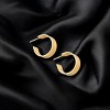 Slickblue Women's Thick Flat Metallic Hoop Earrings, Open Style, Casual Everyday Look, Gold, 1 Inch Length - 2 of 3