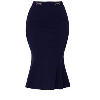 Assets By Spanx Women's Ponte Side Slit Skirt - Black Xl : Target