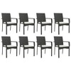 vidaXL Garden Dining Set Black, Cream White - 4 of 4