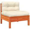vidaXL Patio Sofa Armless with Cushions Wax Brown Solid Wood Pine - 2 of 4