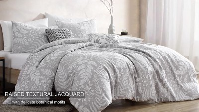 Gray Jacquard Woven Queen Cotton Comforter Set