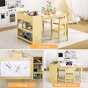 Kids Art Table with 2 Chairs, Toddler Craft Play Wood Activity Desk with Large Storage Shelves for Writing Drawing - 2 of 4