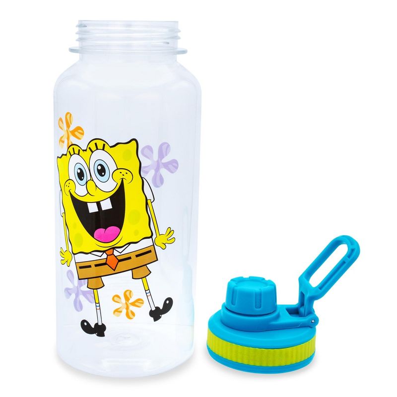 Silver Buffalo SpongeBob SquarePants Happy Laugh Flowers Twist Spout Water Bottle & Sticker Set, 2 of 7