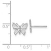 Black Bow Jewelry 10mm Textured Butterfly Post Earrings in 14k White Gold - 4 of 4