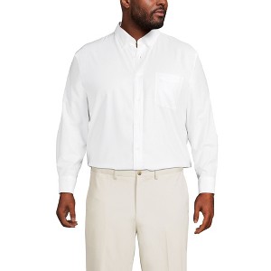 Lands' End Men's Big and Tall Traditional Fit Pattern No Iron Supima Oxford Dress Shirt - 1 of 4