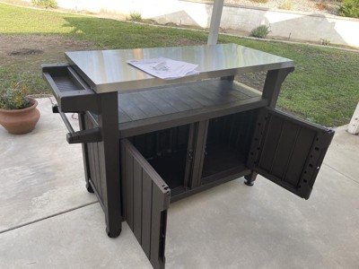 Keter Unity XL Portable Outdoor Table and Storage Cabinet with Hooks for  Grill Accessories - Outdoor Tables - Oviedo, Florida, Facebook Marketplace