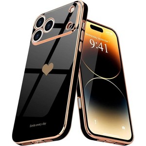 Entronix Case Compatible with iPhone 17 Pro Max - [Flexible] Luxury Glossy Heart - 1 of 4