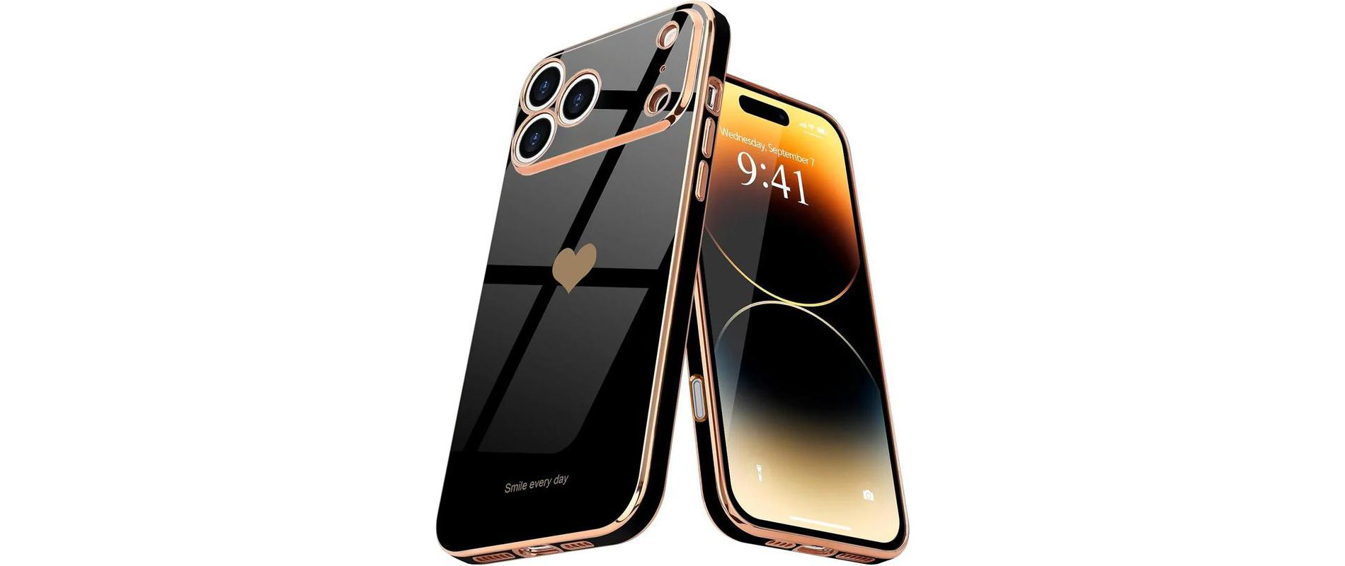 Entronix Case Compatible with iPhone 17 Pro Max - [Flexible] Luxury Glossy Heart