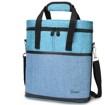Tirrinia 3 Bottle Carrier Tote, Wine Gift Bag, Wine Cooler Bag with Handle and Adjustable Shoulder Strap, Wine Lovers Essentials