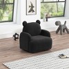 GlasFlength Sofas Playful Bear Shaped Soft Fabric Kids Armchair Durable with Plush Upholstery for Playrooms, Black, 21"*25.5"*23" - 2 of 4