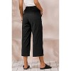 ECUPPER Womens Cotton Cropped Pants Loose Fit Wide Leg Capri Casual Plus Size Elastic Waist Trousers - 3 of 4