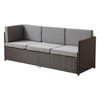 4 Pieces Wide Outdoor Rattan Sectional Sofa with Cushions - Small Patio Wicker Furniture,PE Rattan Sectional Sofa Set with,Tempered Glass Desktop - 4 of 4