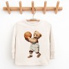 The Juniper Shop Watercolor Basketball Bear Youth Long Sleeve Tee - 2 of 4