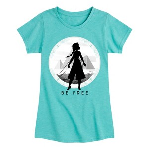 Girls' - Frozen 2 - Elsa Be Free Fitted Short Sleeve Graphic T-Shirt - 1 of 4