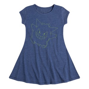 Girls' - Pokémon - Gengar Big Face Fit & Flair Cap Sleeve Dress - 1 of 3