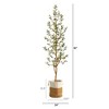 Nearly Natural 7-ft Artificial Olive Tree with Natural Trunk and Handmade Jute Basket - 2 of 4