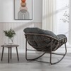 Rattan Reclining Rocking Chair,Patio Rocking Chair With Cushions Living Room-Cuddlewood - 3 of 4