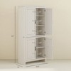 64" 4-Door Kitchen Pantry, Freestanding Storage Cabinet with 3 Adjustable Shelves for Kitchen - 3 of 4