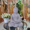 14.17" Cement Composite Meditating Buddha Statue Tealight Holder - Rosemead Home & Garden, Inc.: Indoor/Outdoor Zen Decor - 2 of 4
