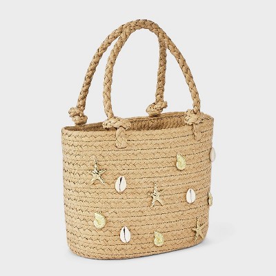 Universal Thread Straw Embellished Mini Tote Bag - Universal Thread™ Natural — фото 3