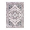 Vintage Washable Floral Area Rug: Non-Slip Distressed Oriental Carpet with Medallion – Low-Pile Accent Floor Mat for Living Room, Laundry Room - 2 of 4