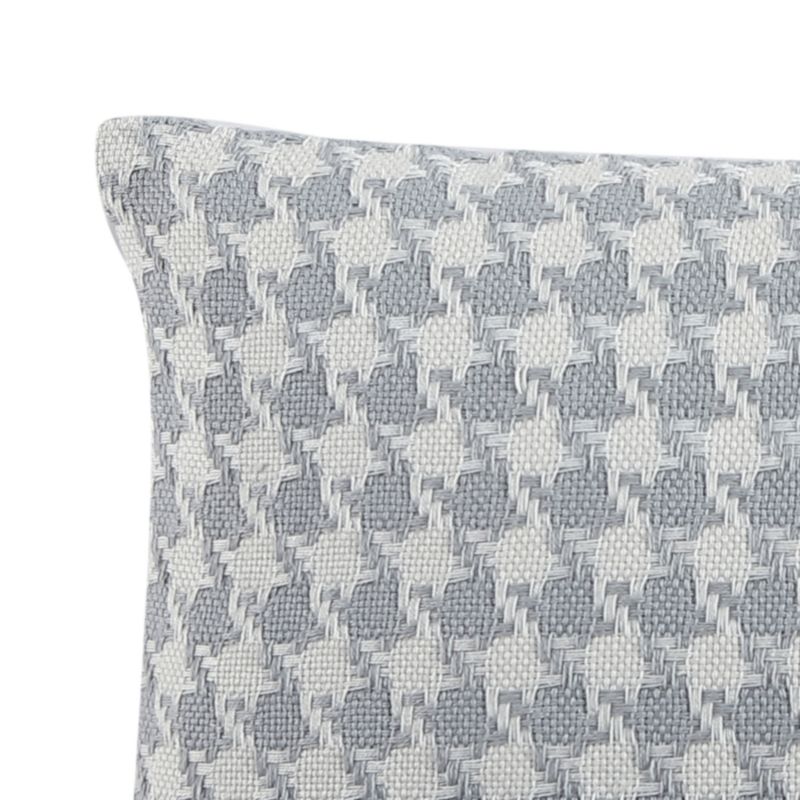 Kenneth Cole New York Houndstooth Decorative Pillow Cover  Cotton  Grey Ivory  14X36, 2 of 6
