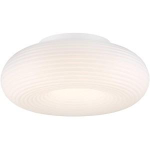 Possini Euro Design Sandringham 19 3/4" Modern Semi Flush-Mount Ceiling Light Fixture Kitchen Foyer Hallway Round LED Sanded White Finish Metal - 1 of 4