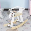 Qaba Wooden Rocking Horse Toddler Baby Ride-on Toys for Kids 1-3 Years with Classic Design & Wood Safety Bar, White - 2 of 4