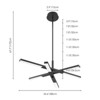 Rennnsan Elluin 34"W Tiered Sputnik Industrial LED Dimmable Chandelier in Black - 3 of 4
