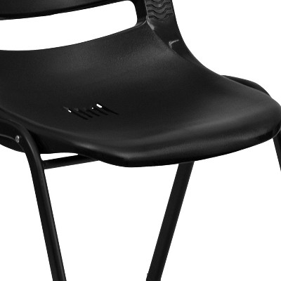 Black Metal Armless Stacking Classroom Chair