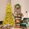 Tangkula Pre-Lit Artificial Christmas Tree Hinged Full Xmas Tree w/ PVC & Soft TPE Branch Tips - 2 of 4