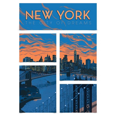 Wall Mural Vintage New York Poster 